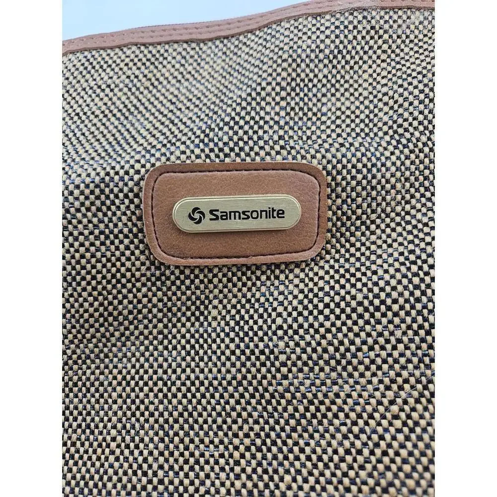 ​Vintage Samsonite Tapestry Duffle Bag Shoulder Strap 14 x 8.in Tweed Pattern